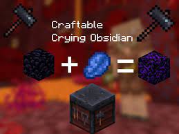Where to put crying obsidian blocks in minecraft? Craftable Crying Obsidian Minecraft Data Pack
