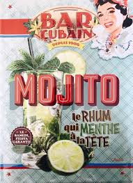 Mojito Bar Cubain Le Rhum Qui Menthe A La Tete Plaque Decorative Retro En Metal Representant Un Cocktail Mojito Ideal Pour Creer Mojito Bar Mojito Rhum