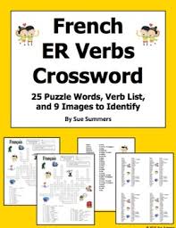 About amazon toys & games. French Er Verbs Crossword Puzzle Image Ids And Verb Lists Distance Learning Verbs List Learn French Verb