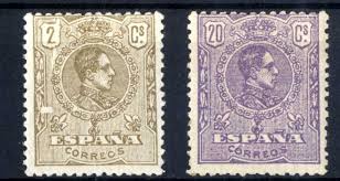 Sellos España 1920 289/290 Alfonso XIII Medallon Nuevos sin charnela ref.A1  - Tienda Coleccionismo Barcelona Filatelia Sellos Monedas Billetes