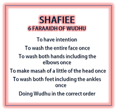 Shafiee 6 Faraaidh Of Wudhu Intentions Islam Knowledge