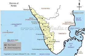It shares its borders with karnataka to the north and northeast, tamil nadu to the east and south, and the lakshadweep sea to the west. Map Of Kerala With Its Boundaries And Various Districts Source Download Scientific Diagram
