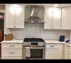 A backsplash can extend a few inches high or it can go as high as the ceiling. White Subway Tile Gloss Finish 2x8 60 Pieces Box Of 6 7 Sq Ft For K Tenedos