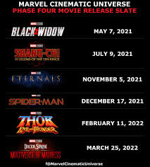 9 july 2021 (usa) see more ». Marvel Cinematic Universe The Release Slate Of The Upcoming Mcu Phase Four Films Black Widow May 7 2021 Shang Chi And The Legend Of The Ten Rings July 9 2021 Eternals November