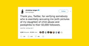 In a previous twitter post, chrissy spoke out about other accusations from her followers. What Happened With Chrissy Teigen On Twitter An Explainer