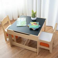 Kids Table Chairs Set Double Side Tabletop Desk Wood Furniture With Storage Box Kids Table Chair Set Table And Chairs Kid Table