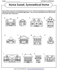 The dimension (distance between the extension lines) is lettered above the dimension line. Symmetry Worksheets
