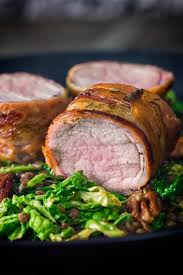 With just a few ingredients, you can transform pork tenderloin into a memorable meal. Bacon Wrapped Pork Tenderloin With Cabbage And Lentils Krumpli