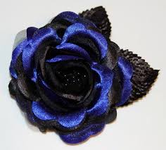 Gothic Black And Blue Roses Pin On Hair And Makeup
