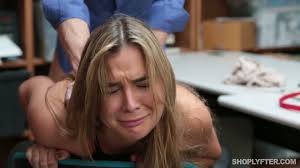 Blair Williams almost cries while getting fucked for shoplifting