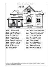 Suche nach wörtern mit haus? Arbeitsblatt In Der Grundschule A M Nomen Zusammensetzen Nomen Zusammensetzen Zusammengesetzte Nomen Nomen Deutsch Klasse 2 Grundschulmaterial De