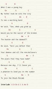 Welcome To The Black Parade By My Chemical Romance Ukulele Chords Ukulele Songs Ukulele Chords Songs Guitar Chords For Songs