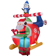 Kasse dieses bild riesiger aufblasbarer bei walmart. Gemmy Airblown Inflatables Christmas Inflatable Santa And Penguin In Helicopter Scene 8 Walmart Com Walmart Com