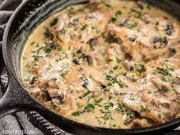 Creamy Garlic Mushroom Chicken Step By Step Photos Budget Bytes Recipe Garlic Mushrooms Mushroom Chicken Chicken Mushroom Recipes