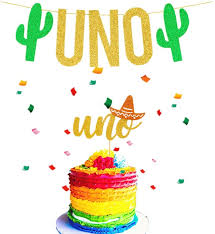 Perfect for birthday parties, a wedding reception or cinco de. Amazon Com Jevenis Set Of 2 Uno Cake Topper Uno Banner Fiesta Cake Topper Cactus Uno Cake Topper For Mexican Birthday Decoration Fiesta First Birthday Banner Taco About A Party Toys Games