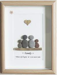 Pebble Art Framed Picture Family Etsy La Neve Nel Cuore Cornici Artigianali Cornici Artistiche