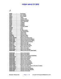 Quranic baby girls & boys names from quran in hindi. Fillable Online Muslim Names Of Boys Fax Email Print Pdffiller