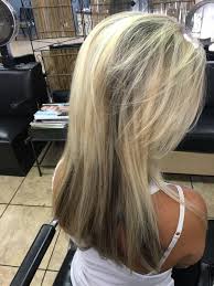 Highlights With Dark Brown Ash Underneath And Medium Length Layers And Haircut Medium Blonde Hair Blonde Hair With Brown Underneath Medium Length Hair Styles
