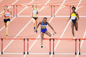 The best male athletes can run the 400 m hurdles in a time of around 47 seconds, while the best female athletes achieve a time of around 53 seconds. Report Women S 400m Hurdles Iaaf World Athletics Championships Doha 2019 Report World Athletics