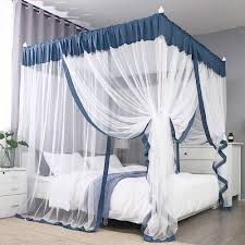 Wide choice of green bedroom furniture and canopy bed in green at ny furniture outlets. Jqwupup Elegant Canopy Bed Curtains Bedding Decor Ruffle Princess 4 Corner Post Mosquito Net Queen Dark Green Bed Canopy For Girls Kids Adult Bed Canopies Drapes