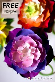 In this tutorial, i will show you how to use my printable pdf files. Free Paper Flower Templates Pdf Svg Png Files With Super Easy Tutorial