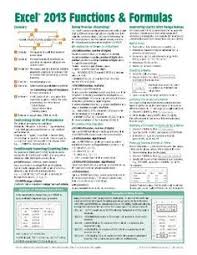 Microsoft Excel 2013 Functions Formulas Quick Reference Card 4 Page Cheat Sheet Focusing On Examples And Conte Microsoft Excel Excel Tutorials Excel Formula