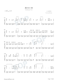 Todokanai Koi-White Album 2 OP Numbered Musical Notation Preview