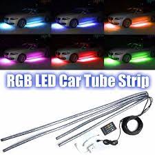 2x36 2x24 8 Colors Sound Music Activated Led Strip Under Car Tube Underglow Underbody System Neon Light Kit Lightc Car Led Lights Led Lighting Control System