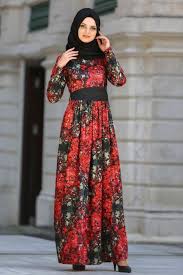 Neva Style Desenli Kirmizi Kadife Tesettur Elbise 20931k Tesetturisland Com Moda Stilleri Elbise Basortusu Modasi