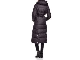 Dkny Pillow Collar Long Down Coat In Black Lyst