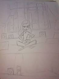 A Girl Sitting On Her Bed Putting Stars In Jars Angelica Art Sketches Book Making Angelica