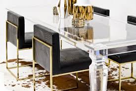Palm Beach Lucite Dining Table Gold Dining Room Modern Dining Room Modern Dining Chairs