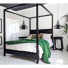 Black Metal 4 Poster Bed Frame The Hedonist Black 4 Poster Bed In 2020 Black Canopy Beds 4 Poster Bed Canopy French Furniture Bedroom