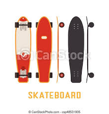 These form the sides of the skateboard's deck. Skateboard Bottom Side And Top View Red Longboard Skateboard Bottom Top And Side View Vector Skateboarding Deck In Flat Canstock