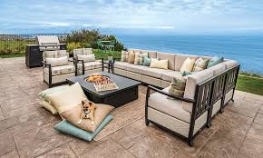 With space to seat a group, this assembly is ideal for gathering around friends at a pool party or hosting a starlit cocktail hour. Outdoor Furniture Fire Pit Collections Pillow Height Gas Fire Pits Gensun