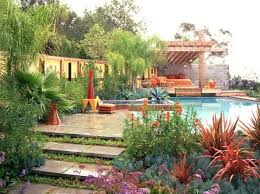 Pictures Of Mediterranean Style Gardens And Landscapes Mediterranean Garden Design Backyard Pool Landscaping Pool Landscaping