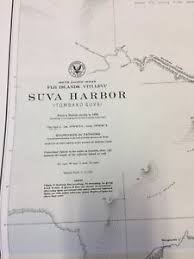 Details About Vintage Ww2 Era Nautical Chart Of Suva Harbor Fiji Islands