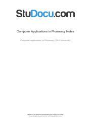 Why study management in pharmacy school? Computer Applications In Pharmacy Notes Lomoarcpsd 4424645 Computer Applications In Pharmacy Notes Computer Applications In Pharmacy Gla Course Hero