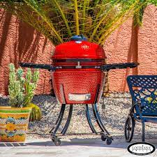 Louisiana Grills 24 60 Cm Ceramic Kamado Charcoal Barbecue In Red Cover Costco Uk