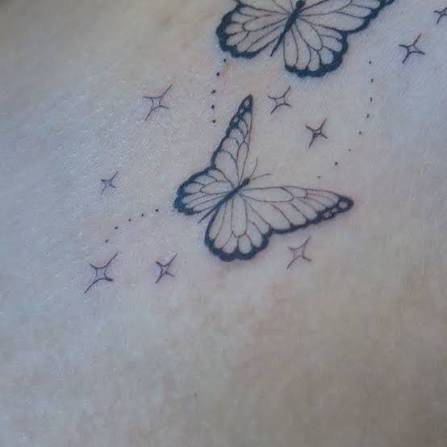 Loving this placement for these butterflies 🦋, #tattoodesıgn #FinelineTattoo #ButterflyTattoo #tattooartistmelbourne