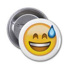 Smiling Face With Open Mouth And Cold Sweat Emoji Pinback Buttons Smile Face Buttons Pinback Emoji