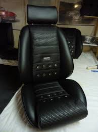 Monte Carlo Seat In A Custom Leatherette Basket Weave With Grommets And Recaro Script Classic Car Seats By Gts Class Custom Car Seats Recaro Car Seat Recaro