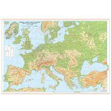 Harta fizica a europei harta de o calitate deosebita.; Harta Perete Cu 2 Fete Europa Fizica Politica Si Rutiera Plastifiata 140x100 Cm Emag Ro
