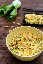 Salade De Riz Thai Poulet Sauce Soja Pak Choi Carotte Et Cajou Salade De Riz Recette Salade De Riz Recette Asiatique