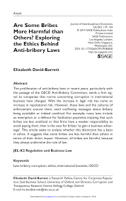 Pdf Are Some Bribes More Harmful Than Others Exploring The Ethics Behind Anti Bribery Laws