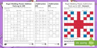 When children need extra practice using their reading skills, it helps to have worksheets available. Ks1 Royal Wedding Addition And Subtraction Facts Up To 100 Maths Mosaic