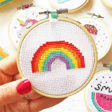Go cross stitch crazy with our huge selection of free cross stitch patterns! Over The Rainbow Mini Cross Stitch Kit The Make Arcade