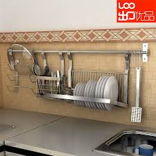 G1999 Wall Mounted Stainless Steel Dish Rack Shelf Chopsticks Tube Pot Rack Combination Inhome Storage Or Interior Design Kitchen Kitchen Design Kitchen Rack