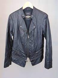 Guess Womens Black Faux Leather Bomber Jacket Size Large Euc Fashion Clothing Shoes Accessories Wo Faux Leather Bomber Jacket Jackets Black Leather Coat