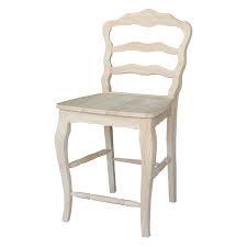 International Concepts Versailles Unfinished Counter Stool Counter Stools Counter Height Stools Wood Bar Stools